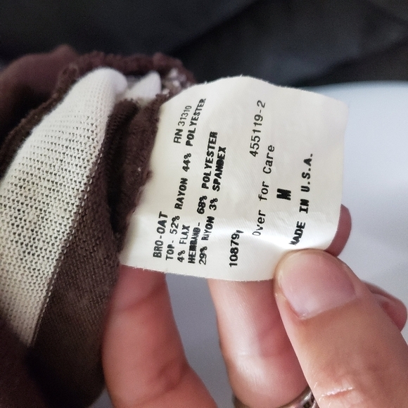 BCX Medium Brown & Beige Striped Top Batwing Y2K Made in USA - Picture 7 of 7